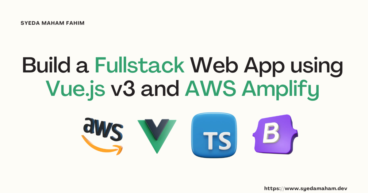 🐱‍👤 Build A Fullstack Web App Using Vue.js V3 And AWS Amplify